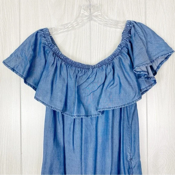 Tommy Bahama | Chambray Off The Shoulder Mini Dress Size XS - Picture 5 of 12